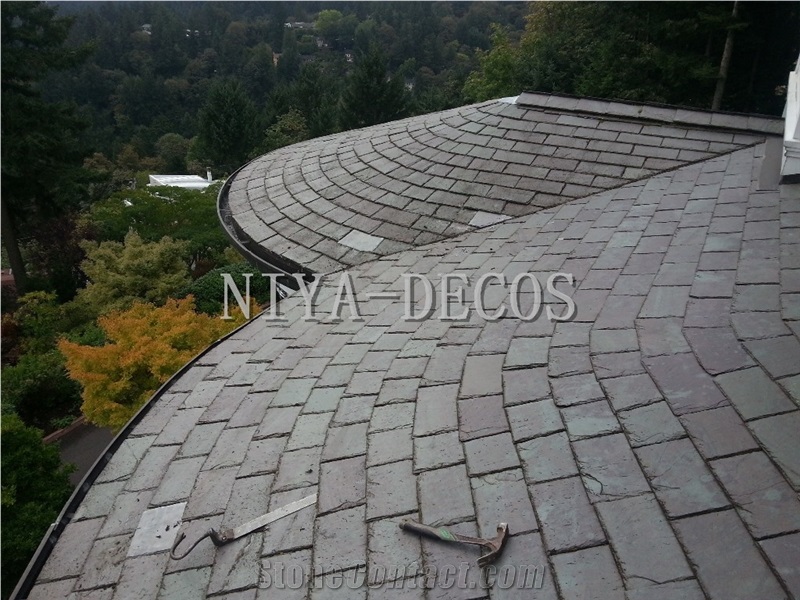 China Black Slate Roof Tiles/ China Nero Impala Slate Roof Tiles