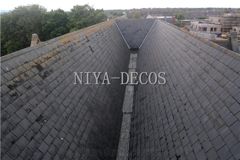 China Black Slate Roof Tiles/ China Nero Impala Slate Roof Tiles