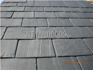 China Black Slate Roofing Tiles/China Natural Stone Slate Nero Impala Black Tiles