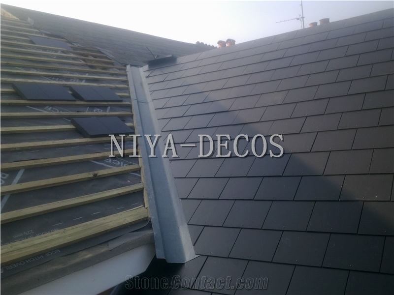 China Black Slate Roofing Tiles/China Natural Stone Slate Nero Impala Black Tiles