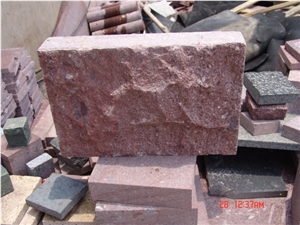 China Red Porphyry Granite G666 Split Face Mushroom Stone for Walling Cladding China Red Porphyry Granite G666 Split Face Mushroom Stone for Walling Cladding