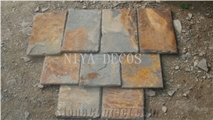 China Rustic Slate Roofing Tiles,China Rusty Yellow Slate Roofing Covering Tiles-Niya
