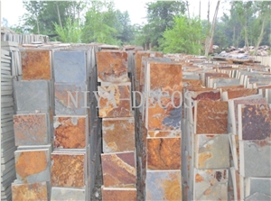 China Rustic Slate Roofing Tiles,China Rusty Yellow Slate Roofing Covering Tiles-Niya