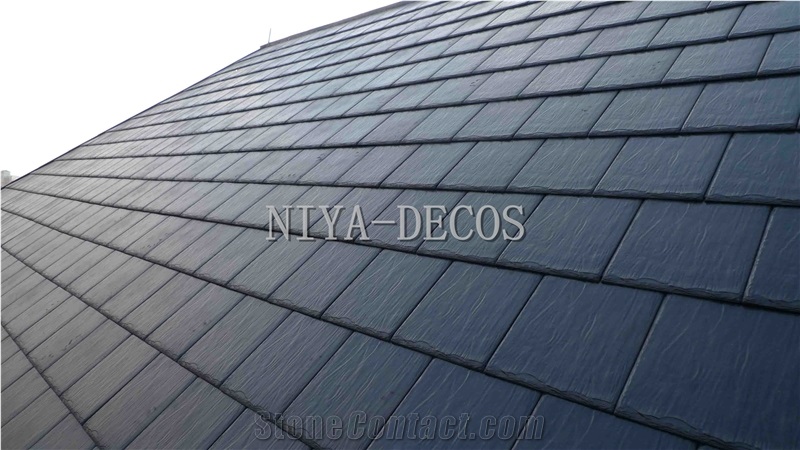 Project Show-China Black Slate Roofing Tiles/China Nero Impala Slate Roofing Covering Tiles