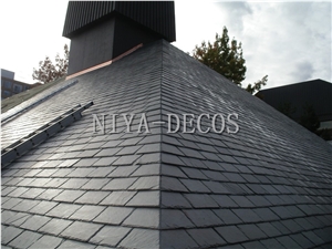 Project Show-China Black Slate Roofing Tiles/China Nero Impala Slate Roofing Covering Tiles