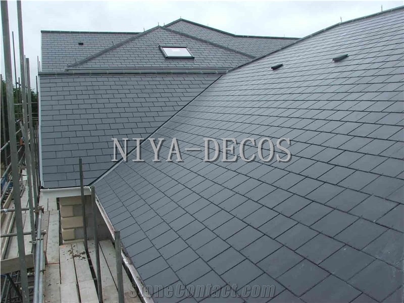 Project Show-China Black Slate Roofing Tiles/China Nero Impala Slate Roofing Covering Tiles
