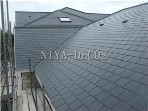 Project Show-China Black Slate Roofing Tiles/China Nero Impala Slate Roofing Covering Tiles