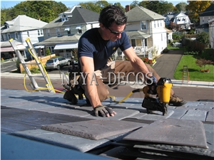 Project Show-China Nero Impala Black Slate Roofing Tiles for Building Covering