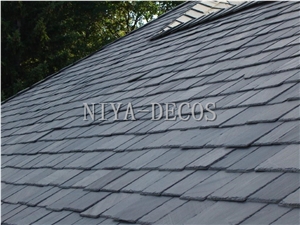 Project Show-China Nero Impala Black Slate Roofing Tiles for Building Covering