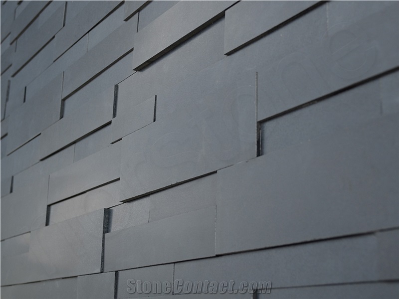 3 Dimensional Basalt Stone Veneer Made Simple, Black Slate Cultured Stone