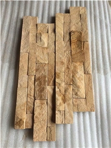 Beige Yellow Sandstone Wallstone with Rough Natural Surface, Yellow Sandstone Cultured Stone