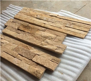 Beige Yellow Sandstone Wallstone with Rough Natural Surface, Yellow Sandstone Cultured Stone