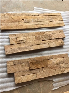 Beige Yellow Sandstone Wallstone with Rough Natural Surface, Yellow Sandstone Cultured Stone
