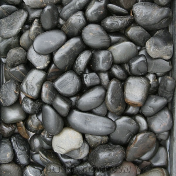 Black Polished Pebbles River Stone Pebble