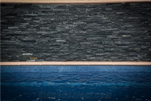 Black Quartzite Stacked Stone Cultured Stone