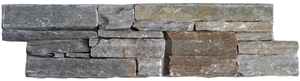 Bulu Grey Slate Z Panel Stacked Stone Cultured Stone, Blue Quartzite Cultured Stone