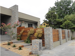 Bulu Grey Slate Z Panel Stacked Stone Cultured Stone, Blue Quartzite Cultured Stone