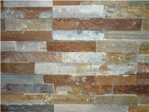 Chunky Golden Yellow Stacked Stone, Brown Slate Cultured Stone