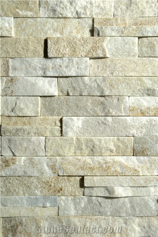 Cream Quartziten Wall Cladding Thin Stone Veneer Cultured Stone, Beige Quartzite Thin Stone Veneer