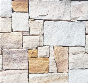 Doreto Wall Cladding Stone Wall Decor Cultured Stone, Beige Sandstone Stone Wall Decor