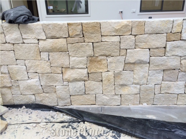 Doreto Wall Cladding Stone Wall Decor Cultured Stone, Beige Sandstone Stone Wall Decor