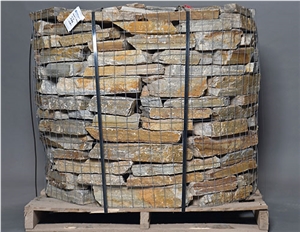 Honey Ledge Stone Wall Cladding Cultured Stone, Brown Slate Wall Cladding