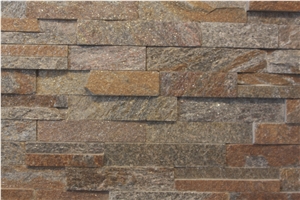 Mica Sunset Stacked Stone Ledge Stone Cultured Stone, Brown Quartzite Ledge Stone