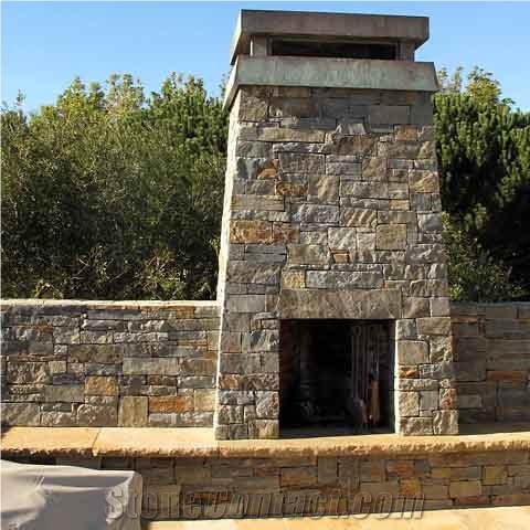 Sage Hill Ledge Stone Wall Cladding Cultured Stone, Brown Slate Wall Cladding