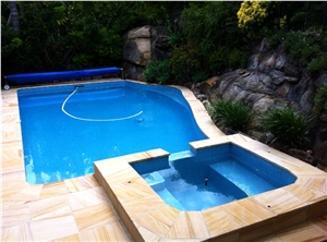 Teakwood Sandstone Pavers Tiles & Slabs, China Beige Sandstone