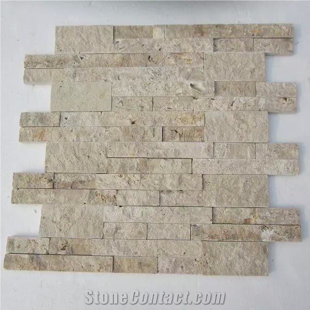 Travertine Wall Cladding Corners, Yellow Travertine Wall Cladding