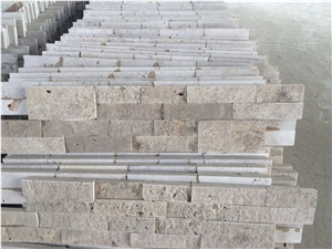 Travertine Wall Cladding Corners, Yellow Travertine Wall Cladding