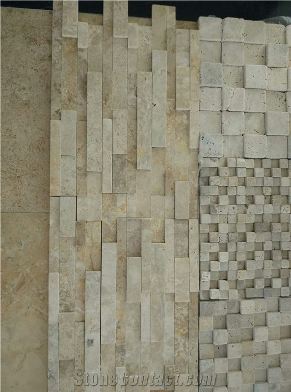 Travertine Wall Cladding Corners, Yellow Travertine Wall Cladding