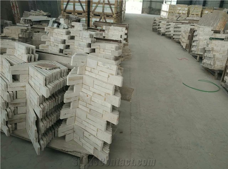 Travertine Wall Cladding Corners, Yellow Travertine Wall Cladding