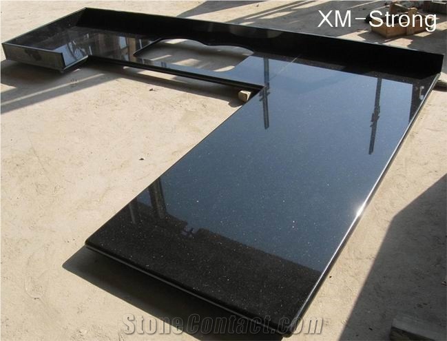 Beautiful Black Galaxy Granite Countertops,Black Galaxy Granite Kitchen Countertop,Black Galaxy Granite Kitchen Tops