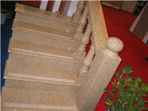 G682 Granite / Rustic Yellow / Sunset Gold Granite Stairs & Steps, China Yellow Granite Stairs & Steps