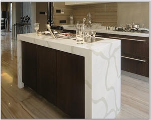 Kitchen Countertop in Calacatta White Quartz Stone Kitchen Countertop in Calacatta White Quartz Stone