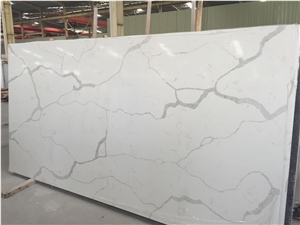 Kitchen Countertop in Calacatta White Quartz Stone