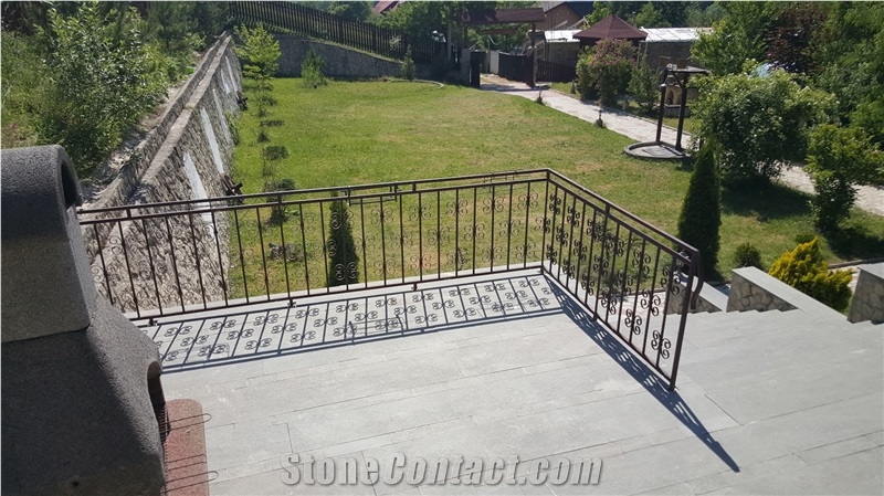 Romanian Grey Andesite Flamed Floor Tiles