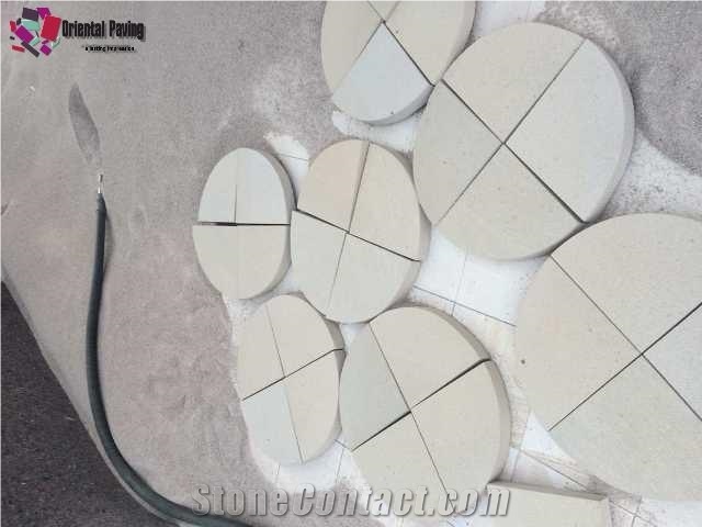 Beige Sandstone Circles, Pool Decks, Pool Coping Sandstone, Swimming Pool Coping Stone