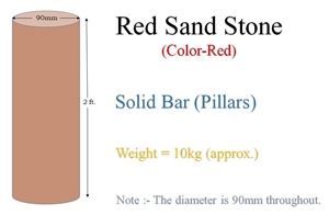 Kota Brown Limestone Solid Pillars, Brown Limestone India Column