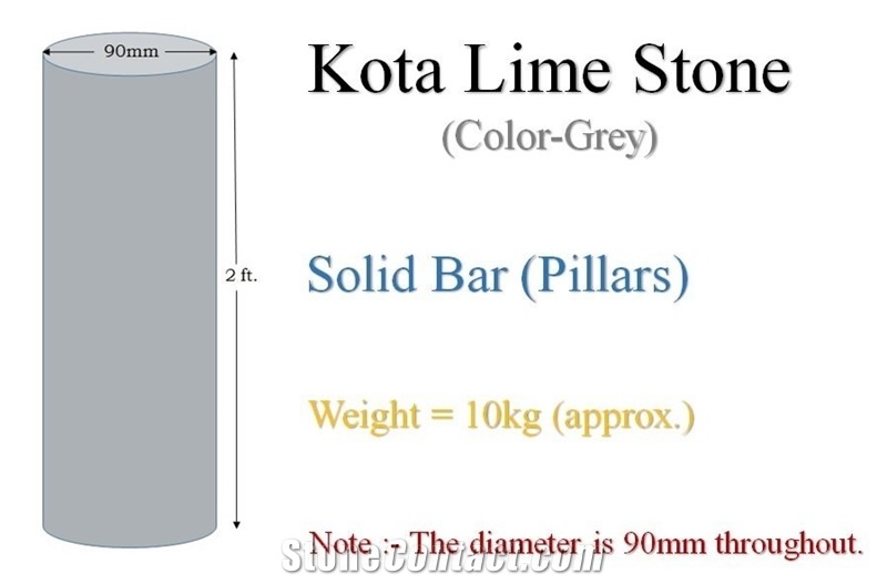 Kota Brown Limestone Solid Pillars, Brown Limestone India Column