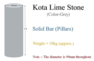 Kota Brown Limestone Solid Pillars, Brown Limestone India Column
