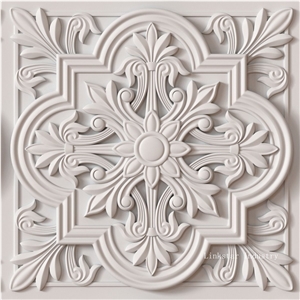3d Decor Stone Interior Wall Engravings Cladding Tile, White Quartzite Engravings