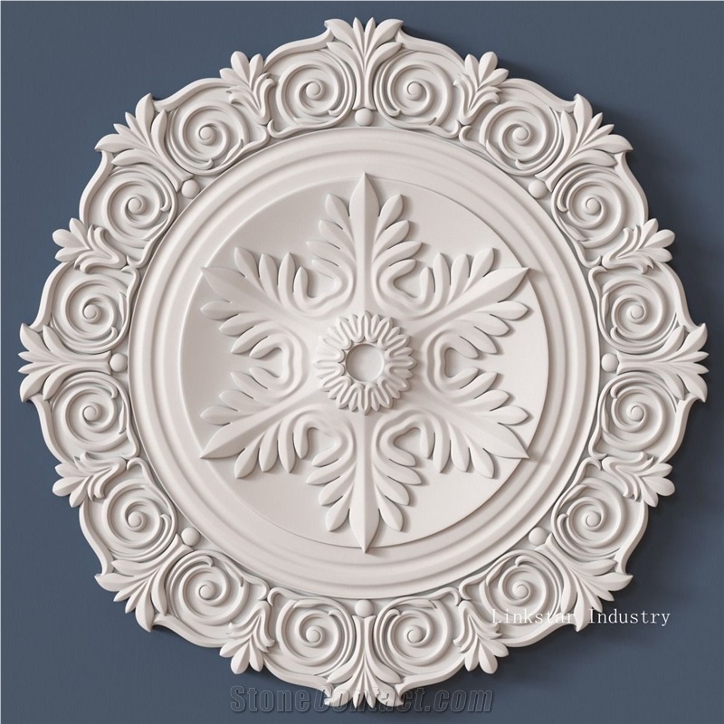 3d Interior Feature Stone Walls Relieve, White Quartzite Relief & Etching