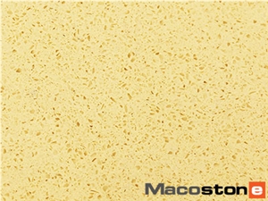 Yellow Quartz Stone Slabs, Artificial Quartz Slabs Countertop Fabrication Mc2008