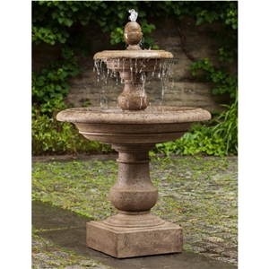 China Beige Travertine Outdoor Stone Garden Fountains Water Features