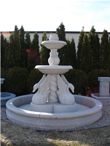 China White Granite Garden Swan Water Fountains