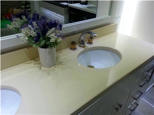 Beige Quartz Stone Kitchen Countertop and Vanity Top, Beige Quartzite Kitchen Countertops