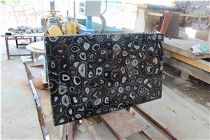 Black Agate Semiprecious Stone Panel,Black Semiprecious Stone Agate Slabs&Tiles