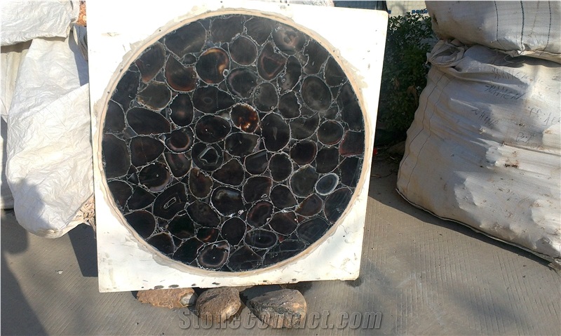 Black Agate Semiprecious Stone Panel,Black Semiprecious Stone Agate Slabs&Tiles